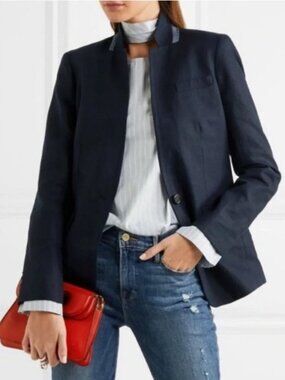 J.Crew Regent Blue Wool Blazer Tailored Classic Single Button Size 2 NWT